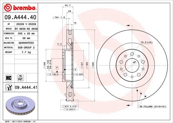 Brzdový kotúč BREMBO