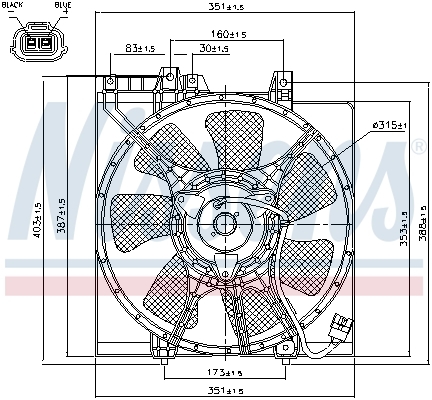 Ventilátor kondenzátora klimatizácie NISSENS